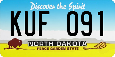 ND license plate KUF091