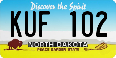 ND license plate KUF102