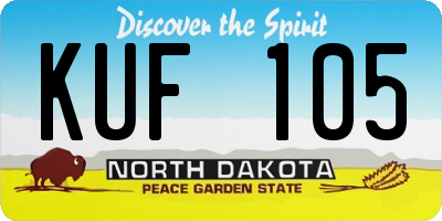 ND license plate KUF105