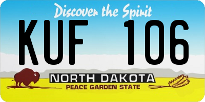 ND license plate KUF106