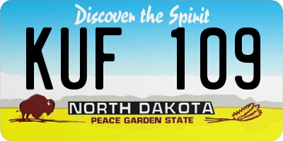 ND license plate KUF109