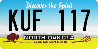 ND license plate KUF117