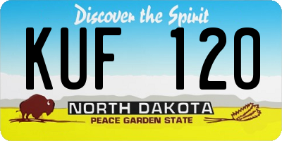 ND license plate KUF120