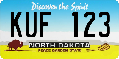 ND license plate KUF123