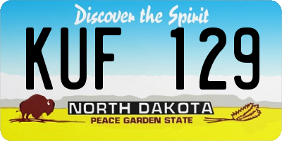 ND license plate KUF129
