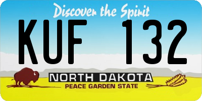 ND license plate KUF132
