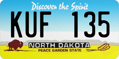 ND license plate KUF135