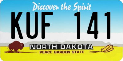 ND license plate KUF141