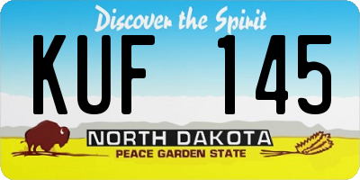 ND license plate KUF145