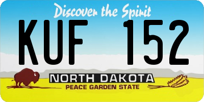 ND license plate KUF152