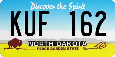 ND license plate KUF162
