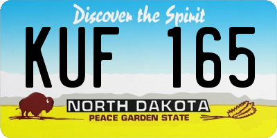ND license plate KUF165