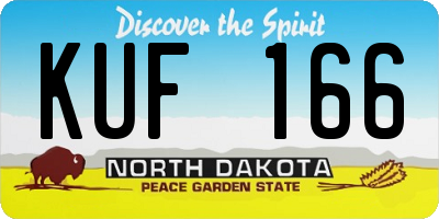 ND license plate KUF166