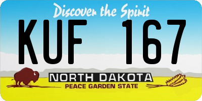 ND license plate KUF167