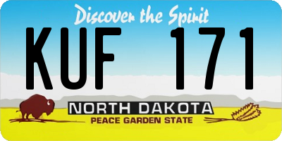 ND license plate KUF171