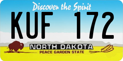ND license plate KUF172