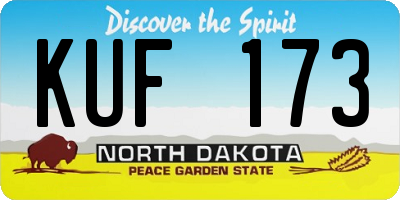 ND license plate KUF173