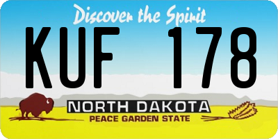 ND license plate KUF178