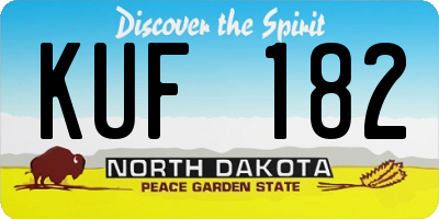 ND license plate KUF182