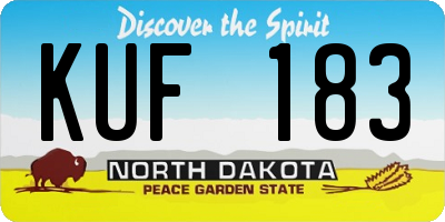 ND license plate KUF183