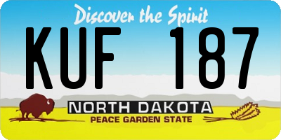 ND license plate KUF187