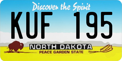 ND license plate KUF195