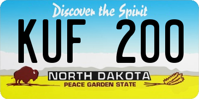 ND license plate KUF200