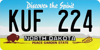 ND license plate KUF224