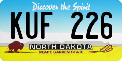 ND license plate KUF226