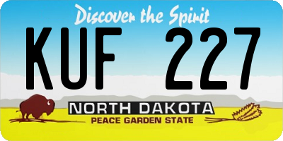 ND license plate KUF227