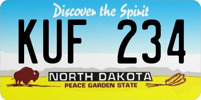 ND license plate KUF234
