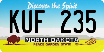 ND license plate KUF235