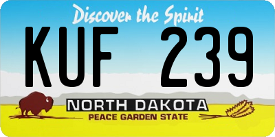 ND license plate KUF239
