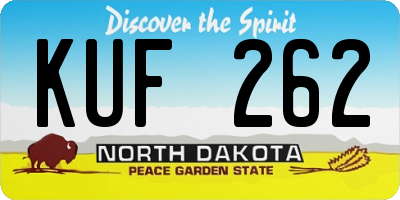 ND license plate KUF262