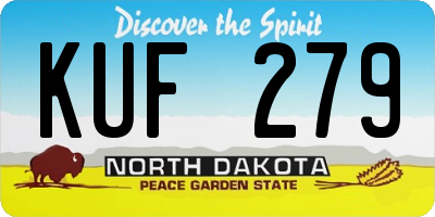 ND license plate KUF279