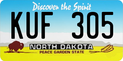 ND license plate KUF305