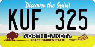 ND license plate KUF325