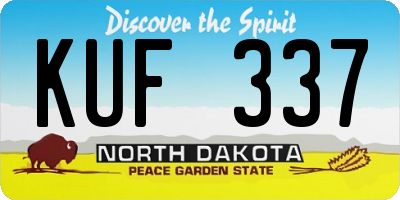 ND license plate KUF337
