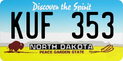 ND license plate KUF353