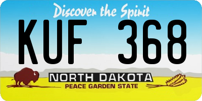 ND license plate KUF368