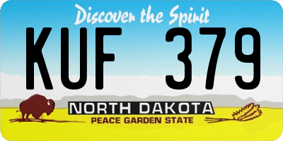 ND license plate KUF379