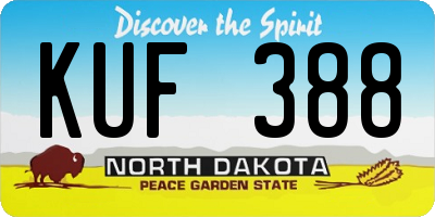 ND license plate KUF388