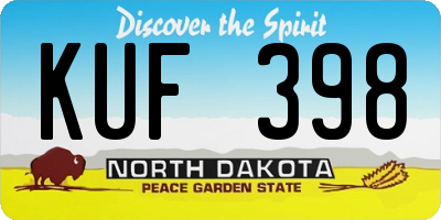 ND license plate KUF398