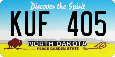 ND license plate KUF405