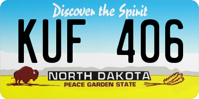 ND license plate KUF406