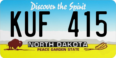 ND license plate KUF415
