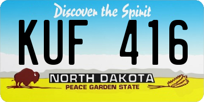 ND license plate KUF416