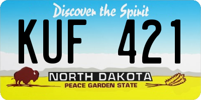 ND license plate KUF421
