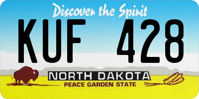 ND license plate KUF428