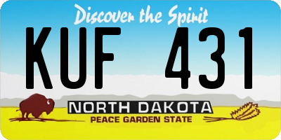 ND license plate KUF431